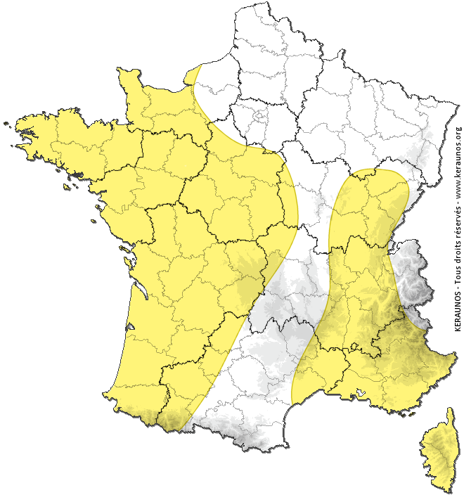 ChasingLive's tweet image. ⚠ Ce vendredi : Très agité @KeraunosObs keraunos.org/previsions/pre…