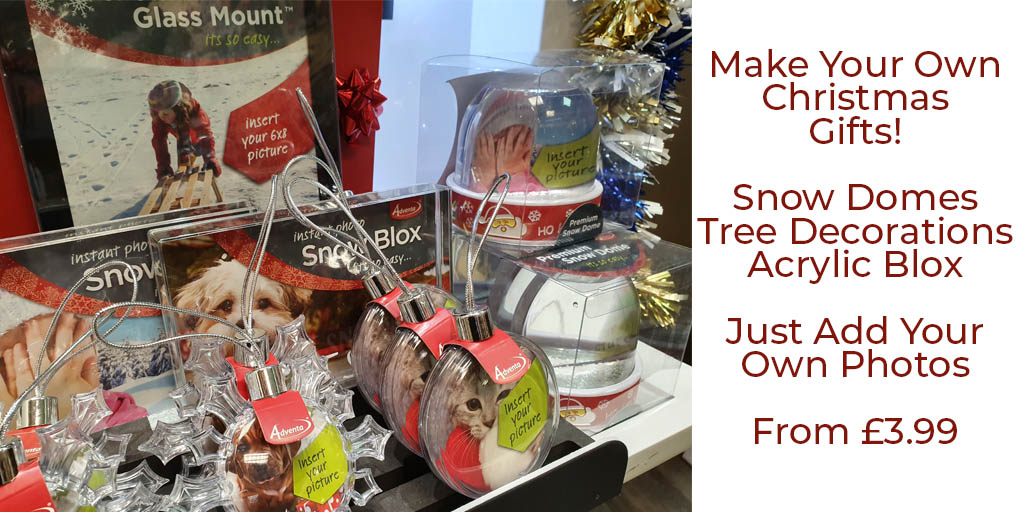 Create your own #Christmas #PhotoGifts from your favourite pictures! #TreeDecorations #SnowDomes #AcrylicBlox Not many left, so hurry!
#ChristmasGifts #ChristmasGiftIdeas #Barnstaple #ShopLocal #10to1m