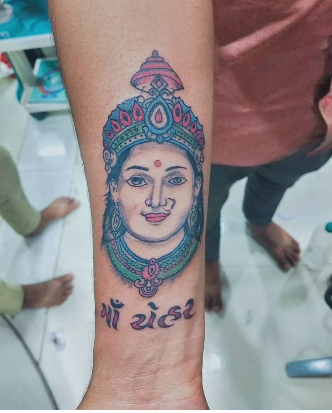 Tattoo uploaded by Mohit Dhingra  Ma paa with trishul Tattoo  Tattoodo