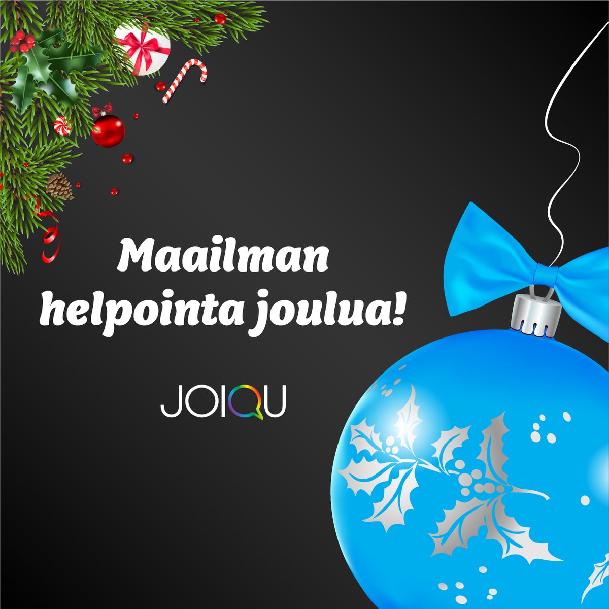 joiqucom's tweet photo. Maailman helppokäyttöisimmän digitaalisen työtilan tiimi toivottaa sinulle stressitöntä joulunaikaa! Olkoon viestintänne sujuvaa myös ensi vuonna! ⭐️ https://t.co/MnpKQHarHB