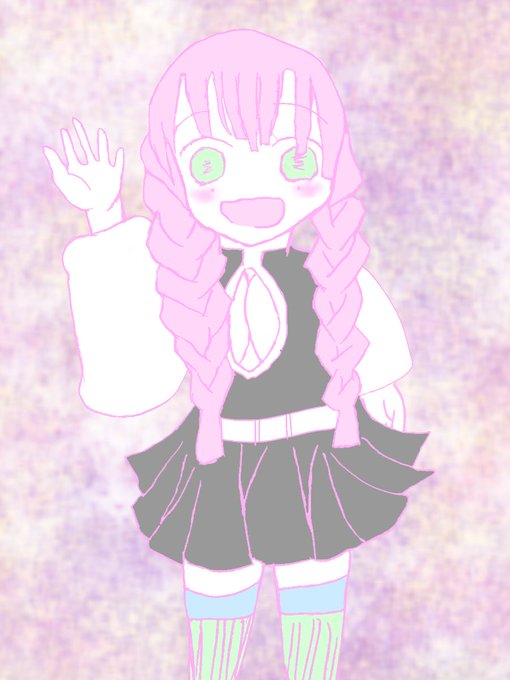 KAIさんがTwitterに投稿した甘露寺蜜璃(鬼滅の刃)のイラスト。