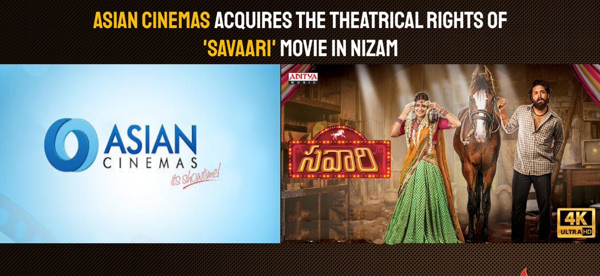 baraju_SuperHit's tweet photo. #Savaari Movie Nizam theatrical rights acquired by Asian Cinemas 

@ActorNandu @_The_Priyanka_ @MothkuriSaahith #ShekarChandra #SrikanthReddyGanta #SanthoshMothkuri #NishankReddyKudithi @adityamusic https://t.co/98tGlwx4ny