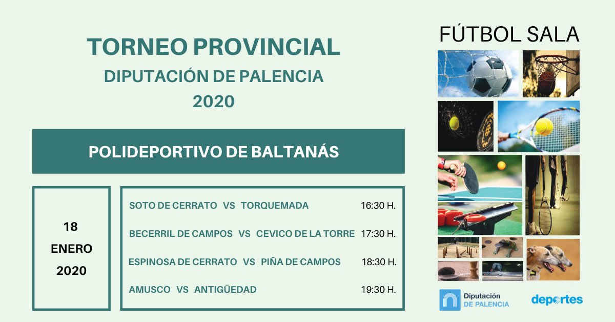 Baltanas_News's tweet photo. Torneo Provincial de Fútbol Sala en Baltanás.

⬇⚽⬇ ⚽⬇⚽⬇⚽⬇

Sábado, 18 de Enero a partir de las 16:30 h.

* Todos los horarios en el cartel.

@futvillasoto
@BecedeCampos
@AytoCevicoTorre
@Espinosacerrato
@SoydeAntiguedad
@palencia_deport https://t.co/fMZcHyxFnN