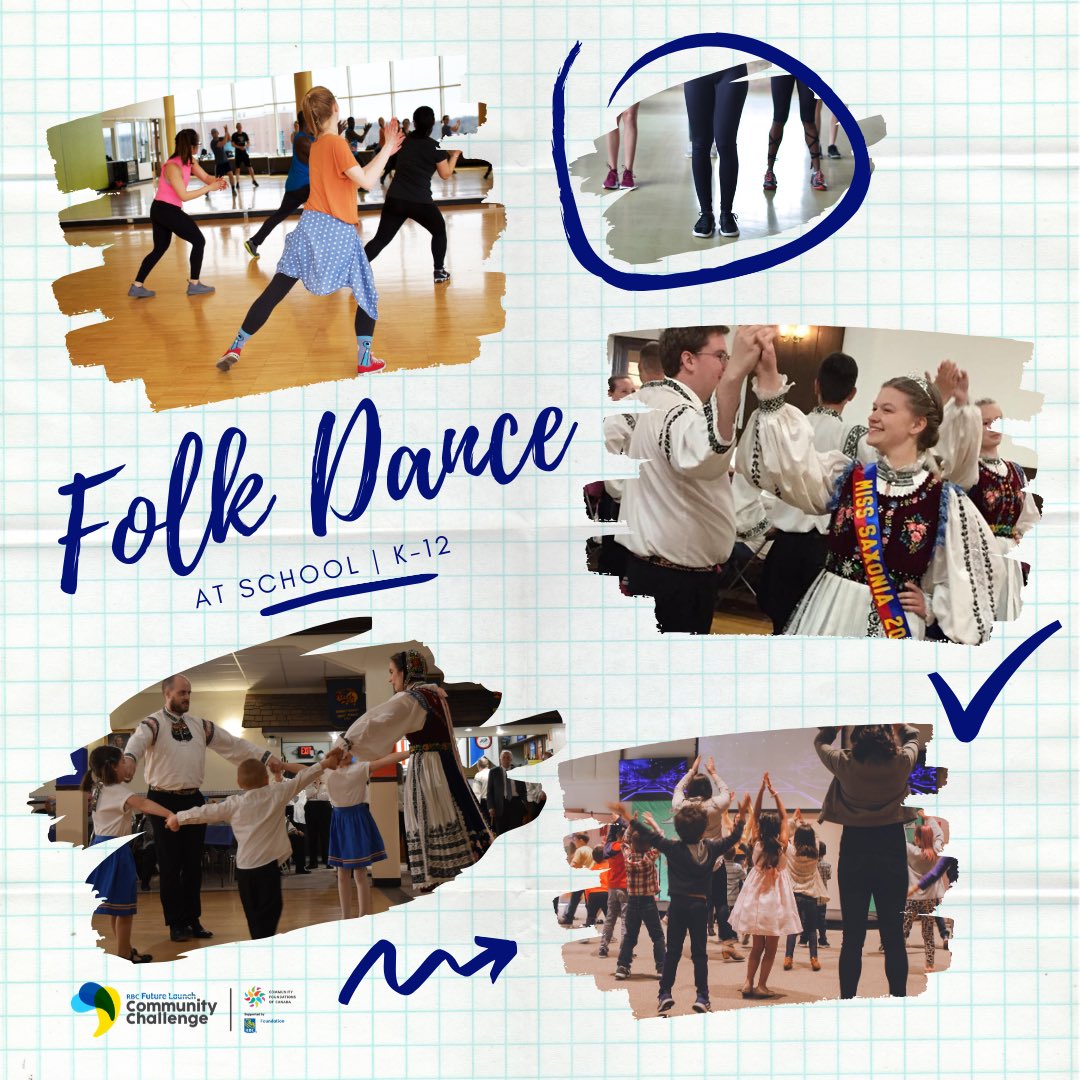 That’s right! FREE folk dance classes for Kindergarten to Grade 12 in #ElginCounty and area. Details here: saxoniahall.com/dance Programming made possible thanks to the Aylmer Area Community Foundation and <a href="/RBC/">RBC</a> #FLChallenge #RBCFutureLaunch Jan-June 2020