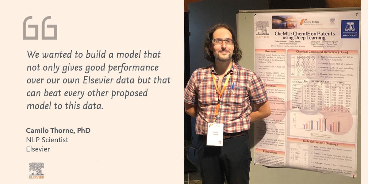 ElsevierConnect's tweet image. How data scientists are uncovering chemical compounds hidden in patents (w/ @unimelb) bit.ly/2rbIiBd #bioNLP #textmining