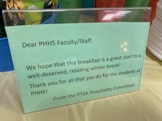 PerryPtsa's tweet photo. Photos from yesterday's PTSA sponsored Faculty/Staff Holiday breakfast!  Sending our Gators into the holiday break with lots of cheer!! 

And to our  Hospitality crew- we thank you for making this holiday magic happen! 🐊🎉

#HallTogether
#YourPTSA #happyholidays2019 https://t.co/rwl1C1OvPv