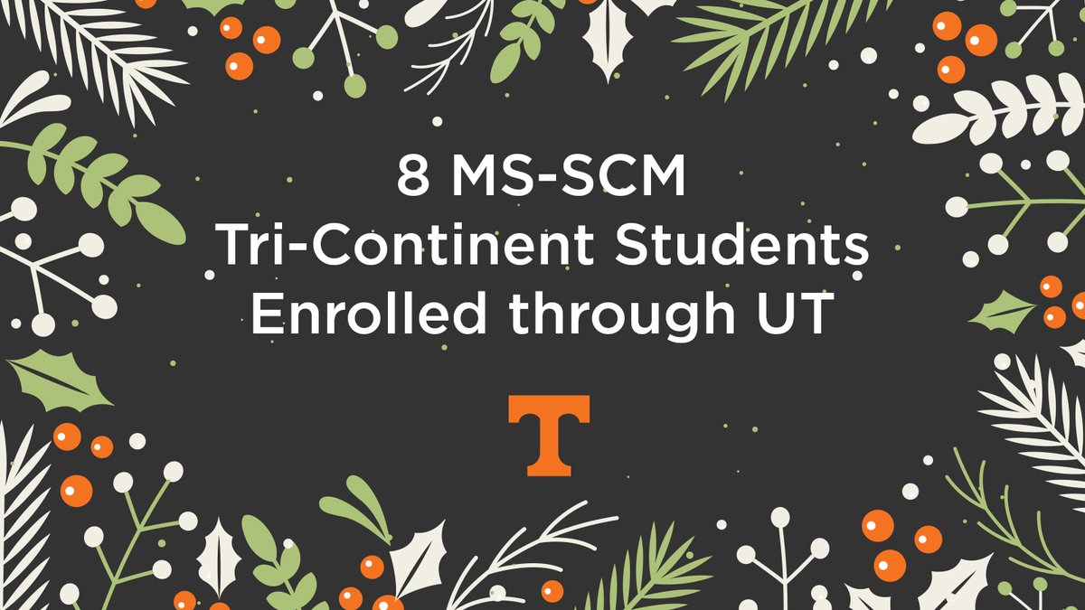 GSCInstitute's tweet image. On the 8th day of #GSCI 🎄 we give to you... 8 students enrolled in our MS-SCM tri-con program through UT 🧡 W/ students from Kuehne Logistics University &amp;amp; Tongji University’s School of Economics and Management, they study across 3 continents haslam.utk.edu/masters/scm/tr… #12daysofGSCI
