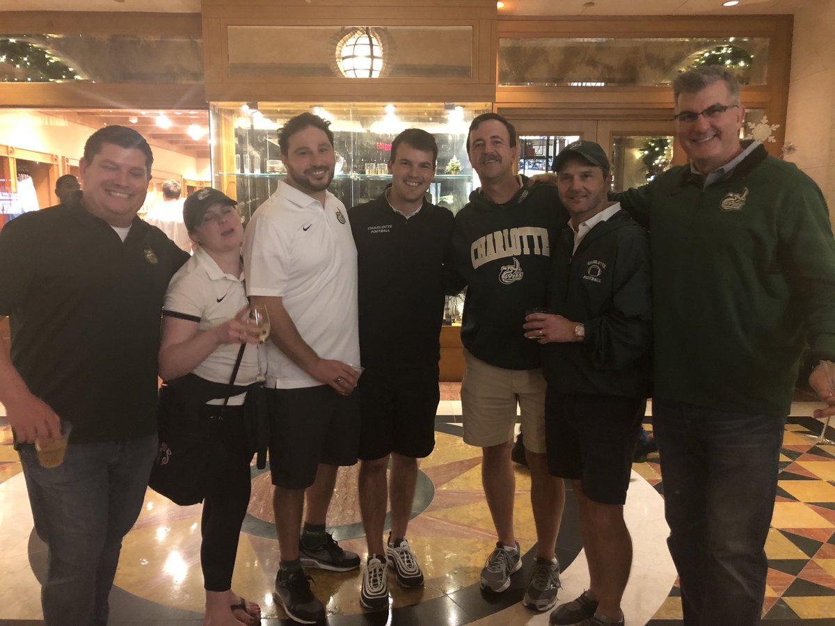 49erHester's tweet photo. UNC Charlotte fans and supporters with Coach at the Bahama Bowl https://t.co/zQCczqwpCZ