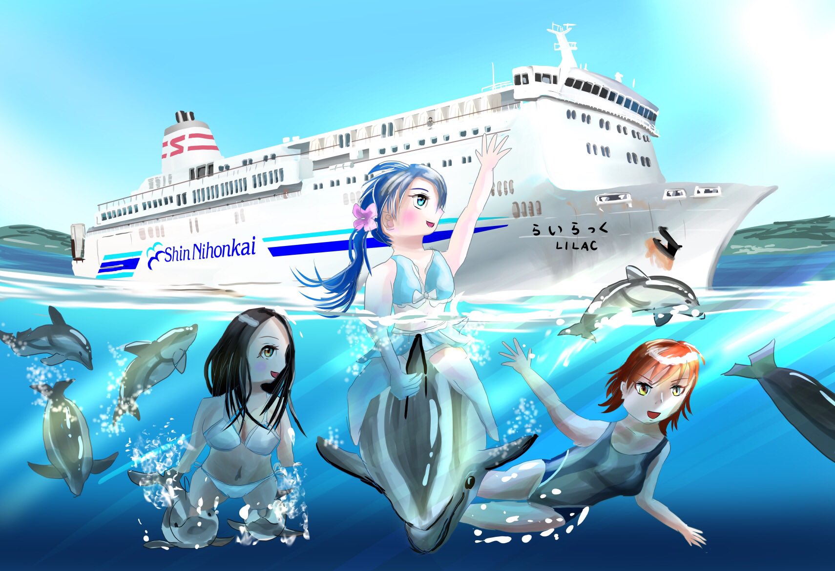 Twitter 上的 ほし 旅イラスト 水中写真 電車 女の子の次に描いたのは 船 女の子でした 新日本海フェリーが多いですが 全国の船描きたいです 絵描きさんと繫がりたい イラスト好きな人と繋がりたい 船好きな人と繋がりたい T Co Jbc08vukwd Twitter