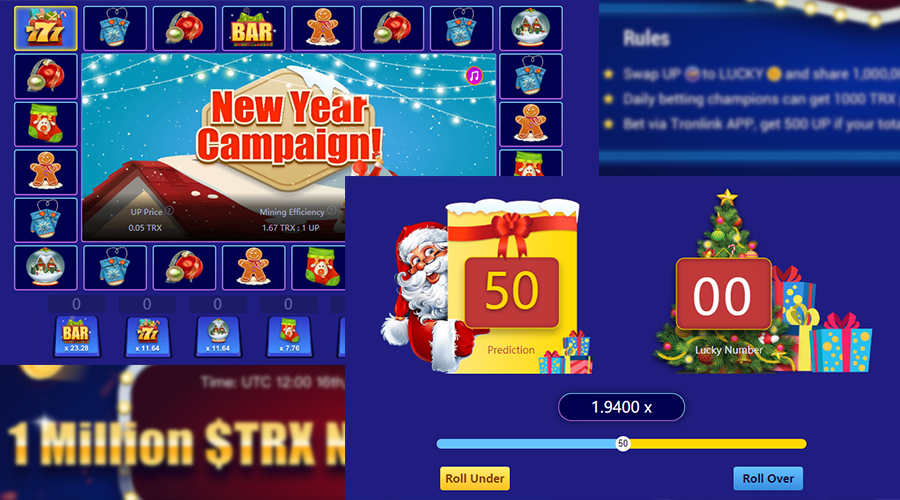 🔥1 Million #TRX Campaign is going on!🔥
🥳Brand new #Christmas theme Slot
💰#Santa hides in Dice page
👏🏻Come to join the funniest Christmas game!
✨Play Now:tronup.io