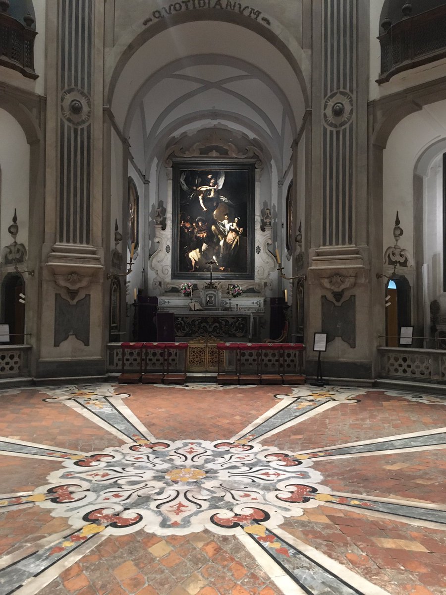 JANUSZCZAK's tweet photo. In Naples now. Caravaggio’s Seven Acts of Mercy. I think this is perhaps the greatest religious painting I’ve ever seen. And the chapel is completely empty! Everyone’s eating pizza! The lighting has been improved too. Perfect. Just perfect. #ComeToNaples #Caravaggio #Wow https://t.co/S6GAsWcGYE