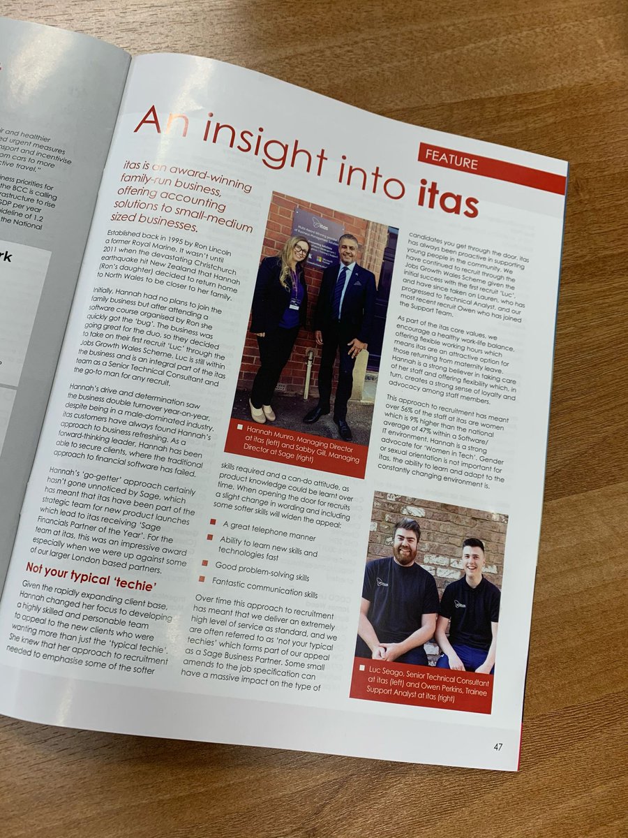 We've has been featured in the Business Matters Magazine this quarter, giving an insight into itas and our approach to recruitment <a href="/ChamberWCNW/">WCNW Chamber</a> #womenintech