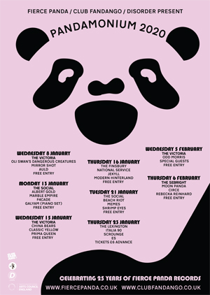 dunk those doughnuts, it's pandamonium 2020!
epic indie dreamboats <a href="/chinabearsband/">China Bears</a> rock up <a href="/VICTORIADALSTON/">The Victoria Dalston</a> for free on 15.01.20.
classy support comes from <a href="/ClassicYellow_/">Classic Yellow</a> + @primaqueenmusic 
hectic words and ticket link: clubfandango.co.uk/news.php?id=10…