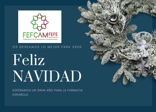 FEFCAMfarmacia's tweet photo. Os deseamos una feliz #Navidad y esperamos que el 2020 sea un gran año para todo el sector #Farmacia https://t.co/lpGM5YKDqi