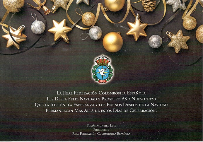 RealFedeColomb's tweet photo. ¡Desde la Real Federación Colombófila Española os deseamos Felices Fiestas! 🕊️
#rfce #colombofilia #colombofilo #palomas #paloma #pigeon https://t.co/hvVwPRR7Sd