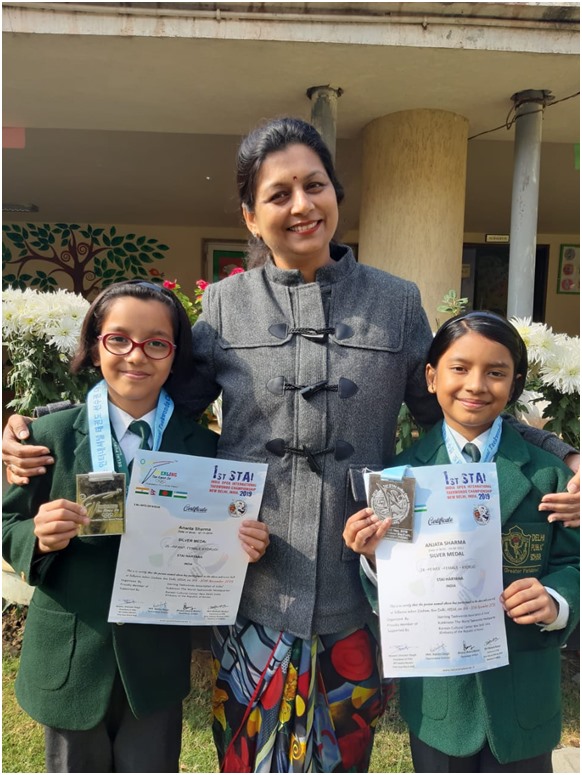 DPS_G_Faridabad's tweet photo. #Congratulations #Dipsites
We are proud to share the outstanding achievements of our young #Dipsites Anwita Sharma & Anjata Sharma of Class III-I who have bagged #SilverMedals in First #STAI India Open International Taekwondo Championship,2019 held @ Talkatora Stadium,New Delhi https://t.co/56KVzplF2b