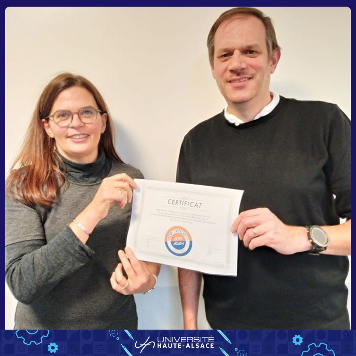 UHA68's tweet photo. Le comité de labellisation Neticien a décerné officiellement deux nouveaux labels aux LP Métiers des Réseaux Informatiques et Télécommunications - Parcours Administration des Réseaux Multimédia (ARM) et Parcours Administration et Sécurité des Réseaux (ASUR) à #iutcolmar. https://t.co/sgXVp82kC4