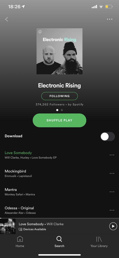 djwillclarke's tweet photo. Big ups to @Spotify &amp; @SpotifyUK for the love on mine and @Huxley_Music new record on @weare_thebrave https://t.co/t3l3t5AXJ6 https://t.co/qaYf4JiX6b