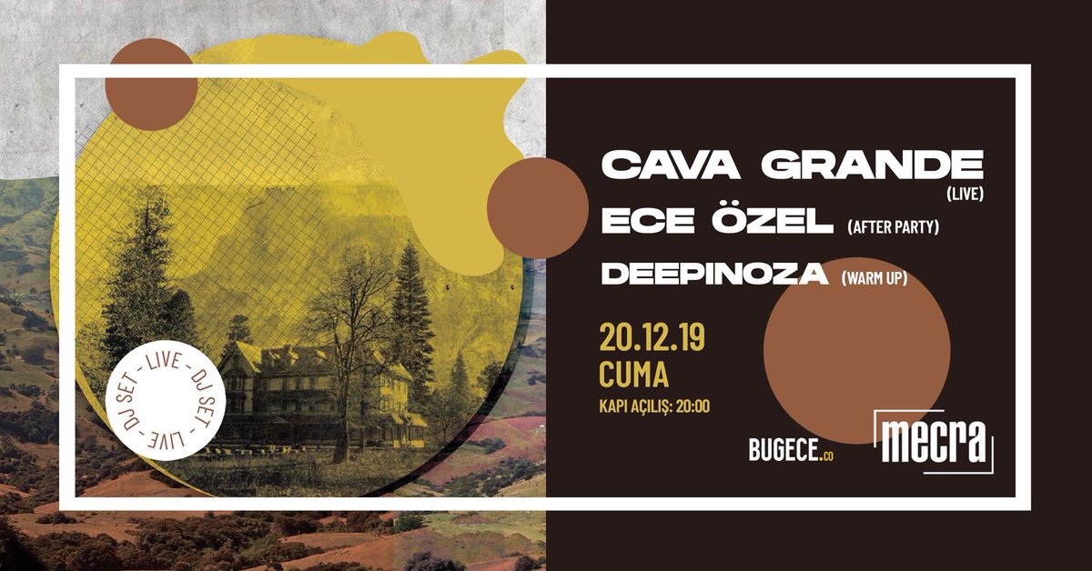 Bu Gece!

Bağımsız müzik sahnesinin özgün projelerinden, dinleyenleri analog synthesizer sesleriyle ve karanlık ritmleriyle çizilmiş “ses manzaları”nda bir gezintiye çıkaran Cava Grande [mecra]'da!

Geceyi Deepinoza açarken, after party’de Ece Özel kabinde olacak!