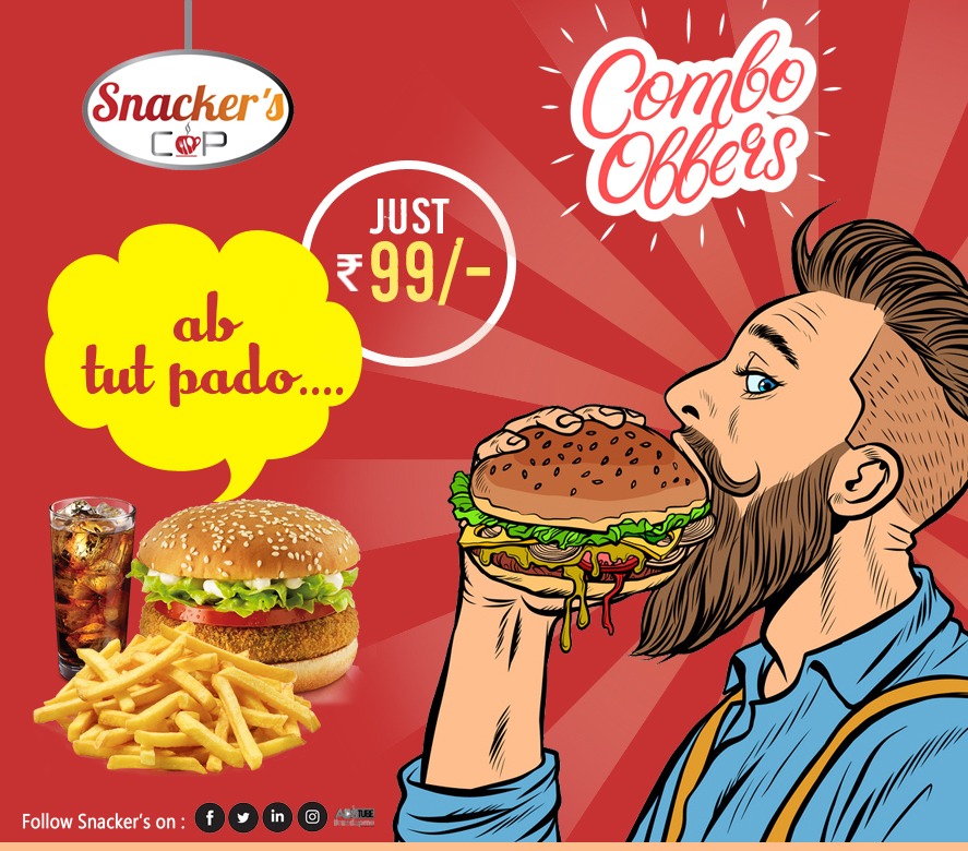 snackercup's tweet photo. Ab tut pado just at only 99/- combo offer at #SnackerCup visit today. #Noida #Uttarpradesh #Foods #Snacks #TimePass #Hungry #BrandUpMe https://t.co/MvcFDPLjJS