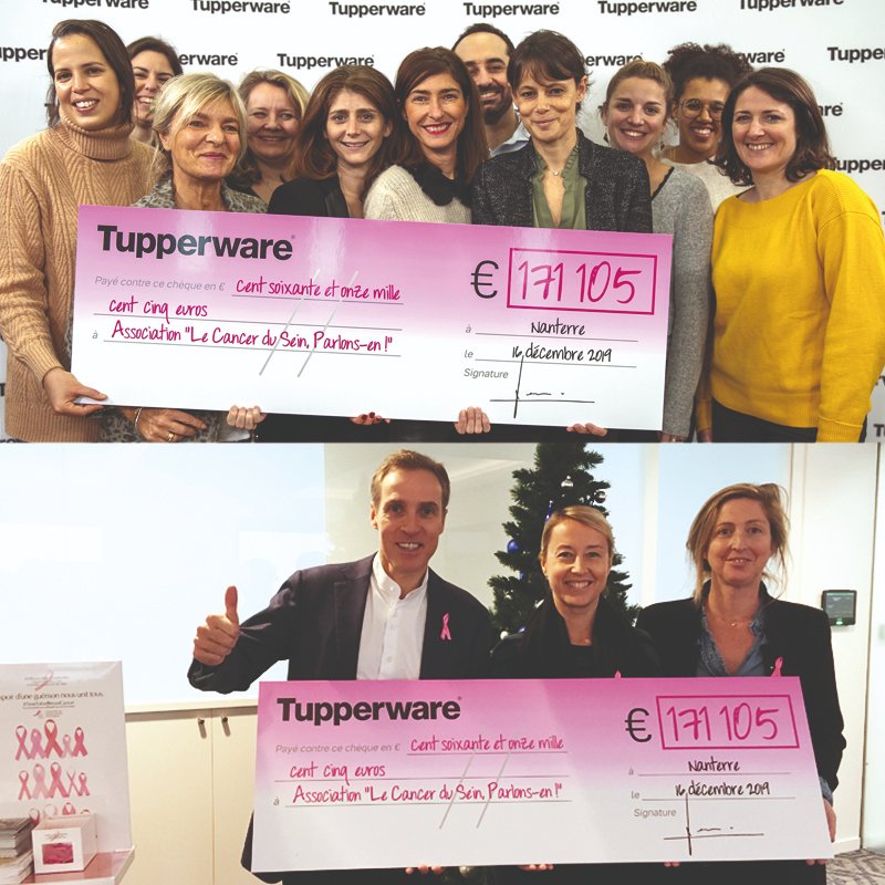 tupperware_fr's tweet photo. #Octobrerose 💕
Nous sommes fiers d’avoir pu remettre cette semaine la somme de 171 105 € à @RubanRose de la part de nos fidèles client(e)s et de tout le réseau d’Animateurs(trices) de #TupperwareFrance !

On vous donne rendez-vous en 2020 pour battre ce record ! 👏🏼 https://t.co/GDhRwlKuNj