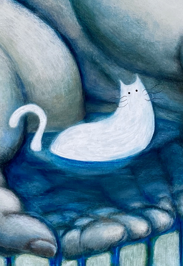 「すくわれた猫
#アナログ絵 #イラスト #illustration #絵描き人 」|いちかわなる🌗のイラスト