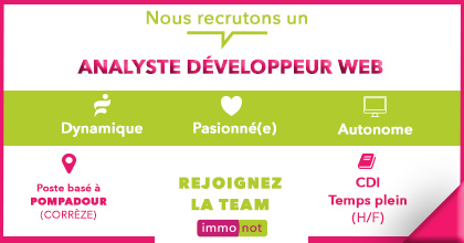 Groupe_NS's tweet photo. 🖥️ > JOB < 🌐Analyste Développeur Web H/F
#Pompadour #Corrèze
Vous avez le profil ? Du talent ?
Rejoignez la Team #immonot début 2020 dans un cadre de travail agréable à la campagne !
Plus d'infos ici https://t.co/28A2luxz4G
#recrutement #web #developpeur #informatique https://t.co/EaOlG8QwDt