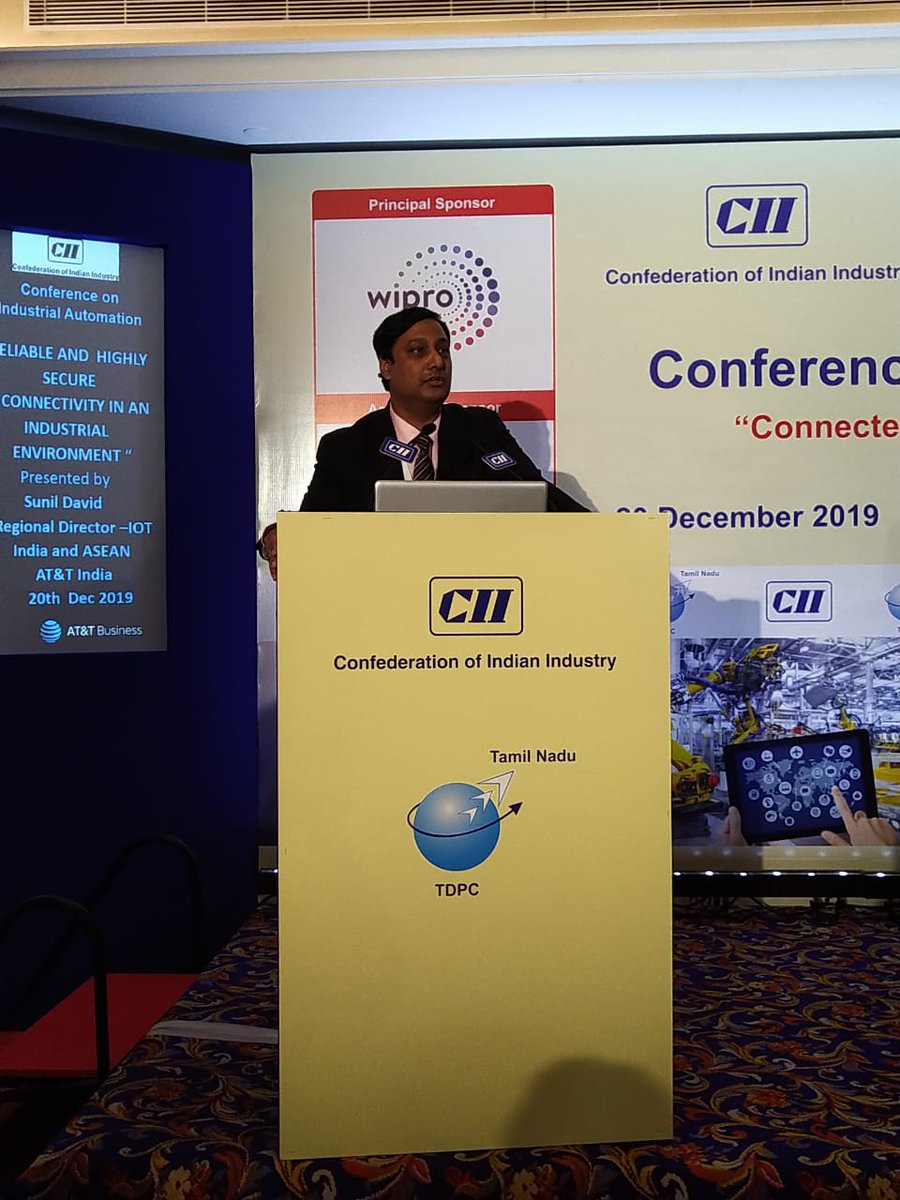 TNTDPC_Official's tweet photo. Session III: Operations Transformation - Use Cases
Reliable &amp; Secure Connectivity within Manufacturing Environment
Address by MR Sunil David
Regional Director -IOT AT &amp; T Global Network Services Pvt Ltd
#cii #tntdpc #IOT #global #network #internet #multinetwork https://t.co/mkwbcbv9Vi