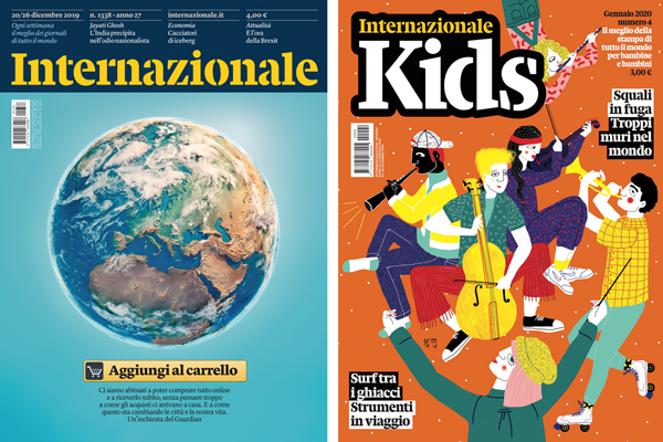 stanzagrafici's tweet photo. Doppio appuntamento #INEDICOLA! Le copertina di @Internazionale e Internazionale Kids. https://t.co/JFg1xmqFs7