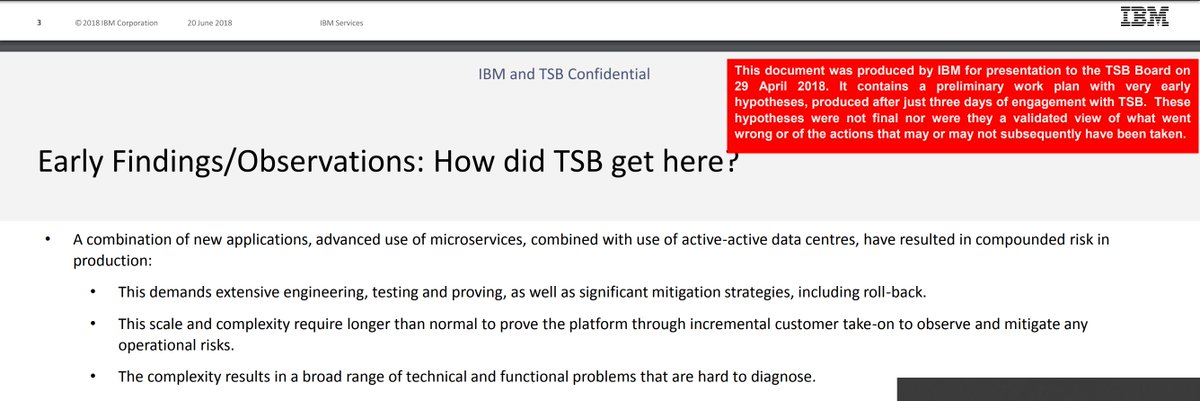 FranckPachot's tweet image. 1.3 billion British Bank TSB customer records lost during a migration. IBM conclusion: risk increased with "advanced use of #microservices, combined with use of #ActiveActive data centres" and lack of testing. parliament.uk/documents/comm…