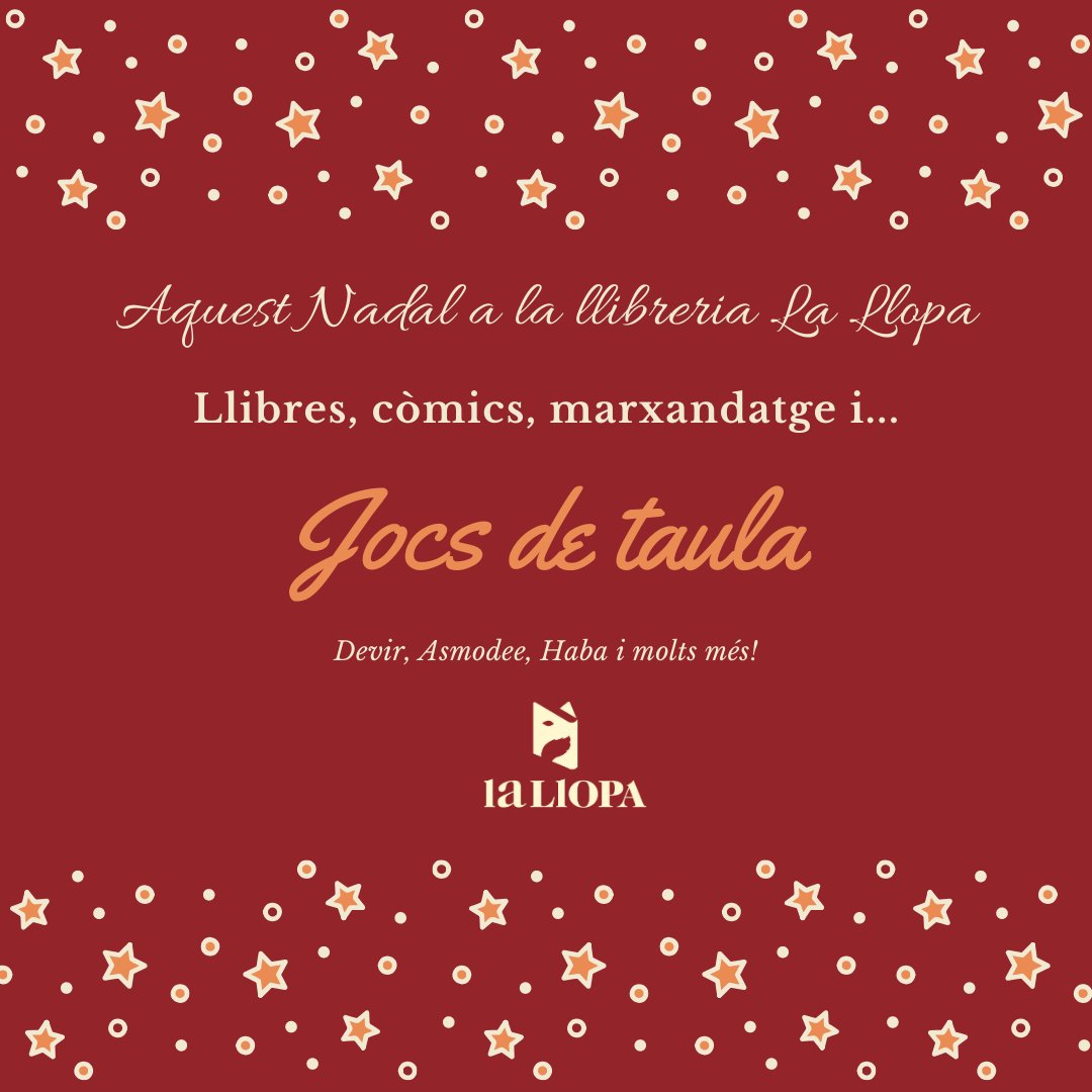 la_llopa's tweet photo. Des de la llibreria La Llopa aprofitem per felicitar-vos les festes i desitjar-vos un 2020 ple de bona literatura. https://t.co/7YjUINSoNx
