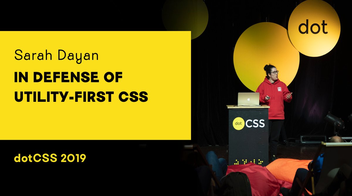 dotCSS's tweet image. New talk available!
Sarah Dyan @frontstuff_io at dotCSS 2019 - In Defense of Utility-First CSS
dotconferences.com/2019/12/sarah-…