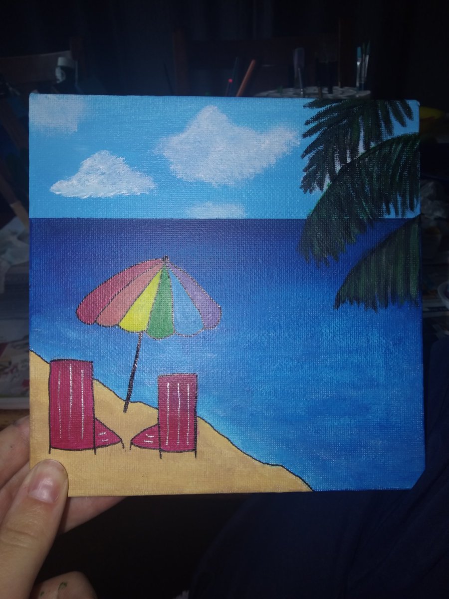these are some paintings I did the other day for my crib 🏖️🎨🖌️