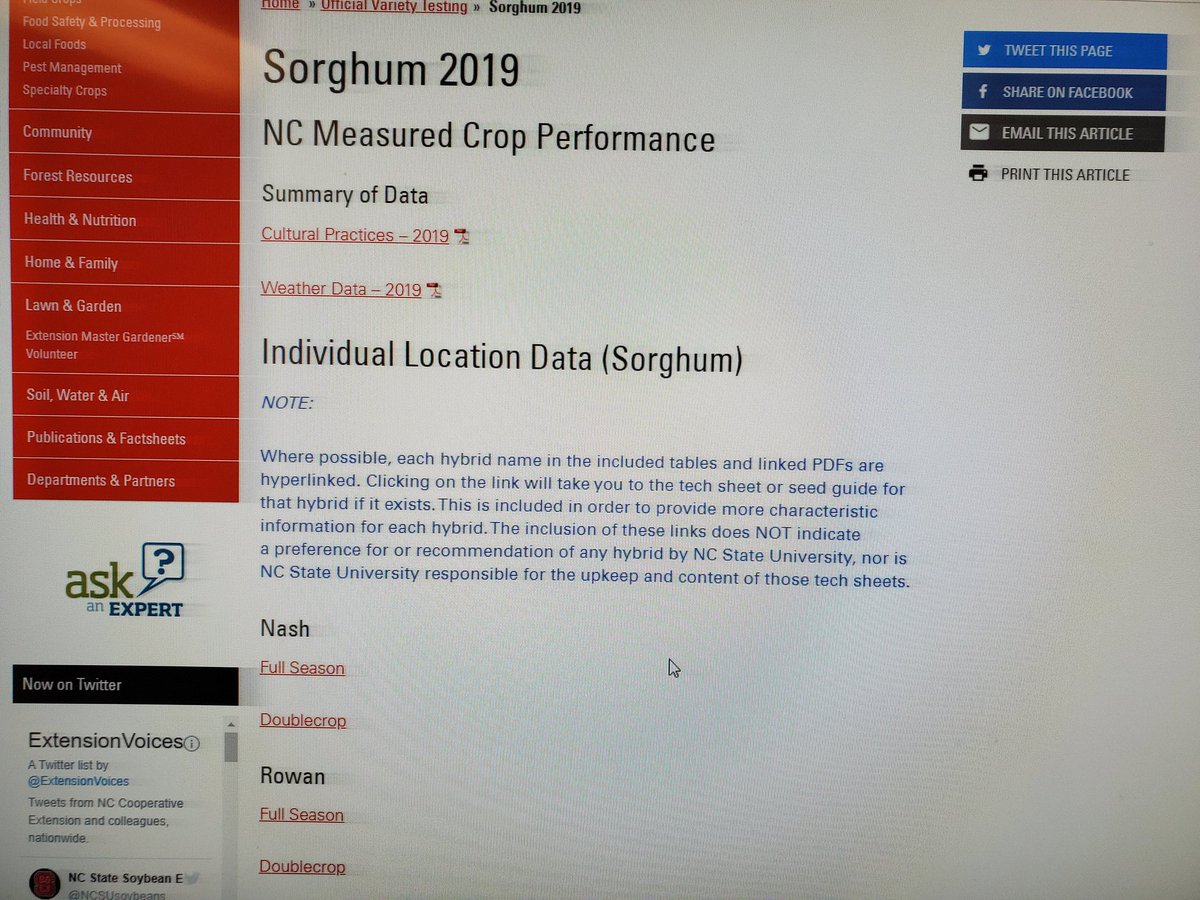 NC OVT Program (@ncovt) on Twitter photo 2019 NCOVT #sorghum data is now available at ncovt.com! I will now hibernate for 3 months...see you in March!! 😂 <a href="/NCGrainTalk/">Angela Post</a> <a href="/NCExtension/">NC State Extension</a> <a href="/NCStateNCARS/">NCARS at NC State</a> 2019 NCOVT #sorghum data is now available at ncovt.com! I will now hibernate for 3 months...see you in March!! 😂 <a href="/NCGrainTalk/">Angela Post</a> <a href="/NCExtension/">NC State Extension</a> <a href="/NCStateNCARS/">NCARS at NC State</a>