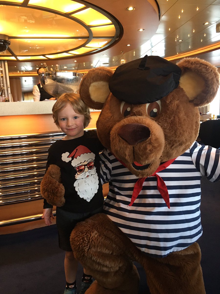 Happy Christmas cuddles with Pierre Le Bear on the Cap Finistere <a href="/BrittanyFerries/">Brittany Ferries</a>