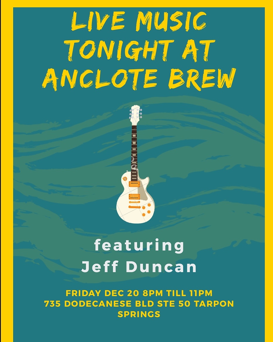Anclote_Brew's tweet photo. Live Music featuring Jeff Duncan tonight at Anclote Brew (735 Dodecanese Blvd ste 50 tarpon springs)
Starting at 8pm (no cover)
#anclotebrewtarponsprings #anclotebrew #tarponsprings #tarponspringsflorida #craftbeer #draftbeer #spongedocks
#livemusic #ipa #jeffduncan #drinklocal https://t.co/p301H2Iocg