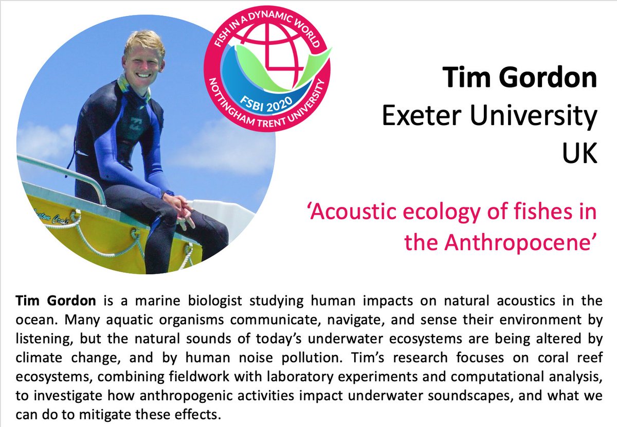fsbi2020's tweet photo. Ho ho ho! Giving you a special treat today - 2 new keynote speakers @fsbi2020! First up, @TimACGordon who is leading on anthropogenic noise. Check out Tim's recent work at https://t.co/eZX4sCYFvM &amp;  https://t.co/kJ8hf1UCSC and submit your abstract today at https://t.co/FD4wYQNarS https://t.co/68gmpSlkj1