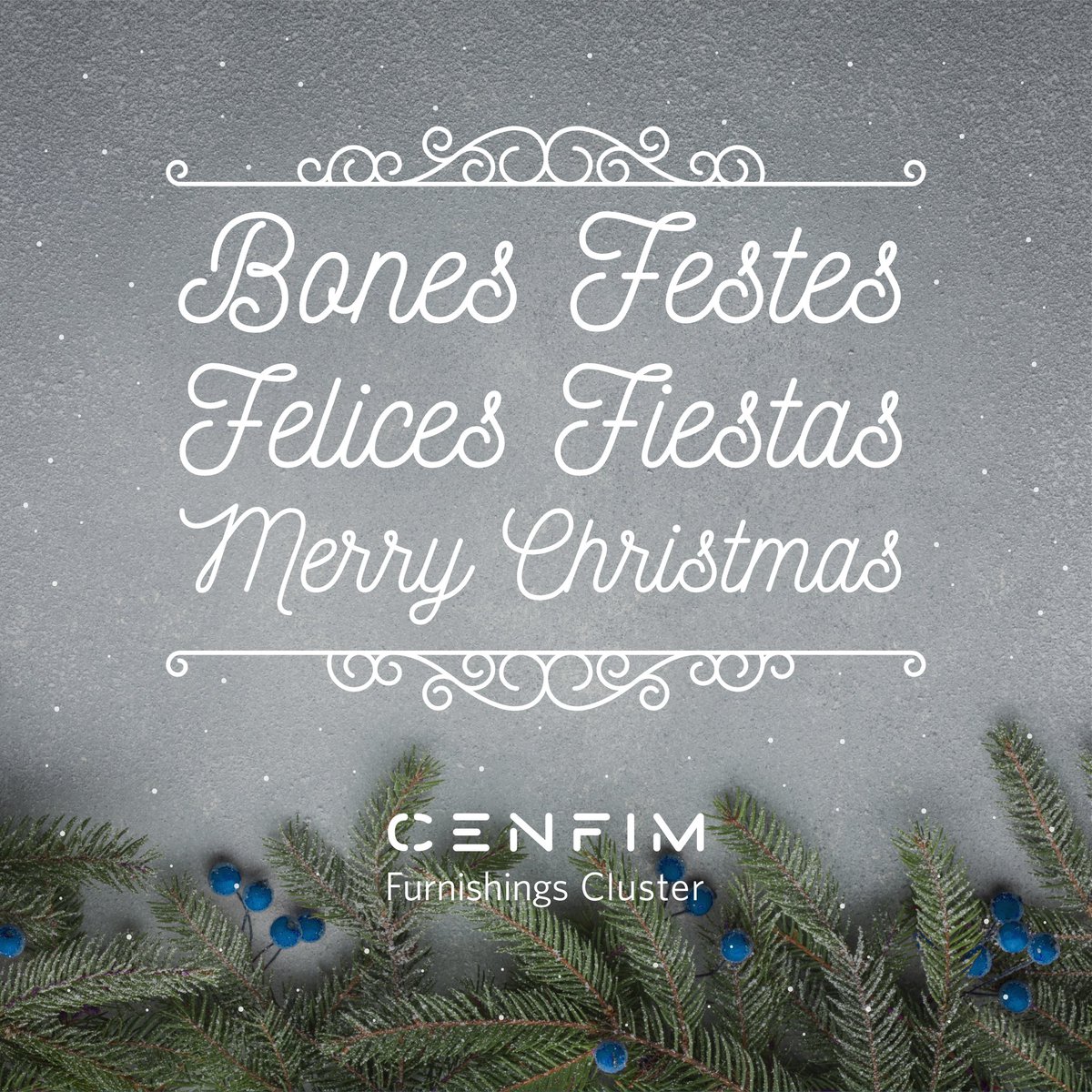 De parte de todo el equipo de CENFIM os deseamos unas felices fiestas 🎄🎉

¡Muchas gracias a todos por la confianza que habéis depositado en CENFIM un año más y por haber formado parte de nuestro 2019! Esperamos seguir compartiendo momentos y proyectos con vosotros 💙
