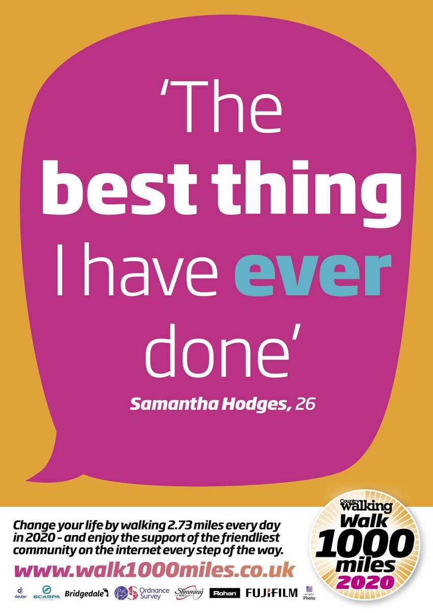 We're so confident we'd offer you a money-back guarantee. Except it doesn't cost any money. walk1000miles.co.uk #walk1000miles