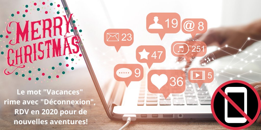 J'annonce officiellement mon départ en vacances et par là même mes 12 jours de déconnexion! 
J'en profite donc pour vous souhaiter avec un peu d'avance un #JoyeuxNoël!
A très bientôt 😉