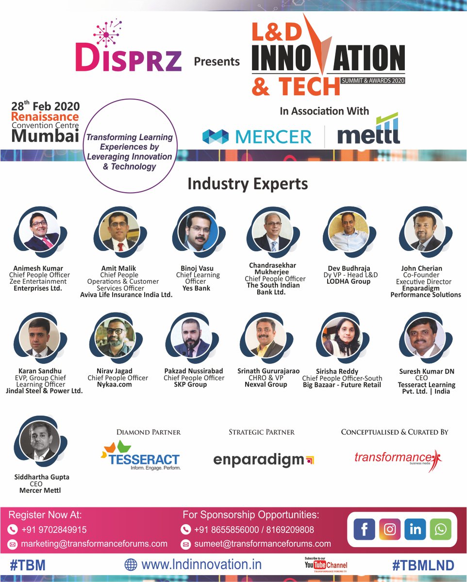 trfforums's tweet image. Meet our eminent speakers at our L&amp;amp;D Innovation &amp;amp;Tech 2020. Register bit.ly/38UlsiC
#learninganddevelopmentstrategy #Gamification #learninganddevelopment #learninganddeveopmenttechniques #learninganalytics #learningmanagementsystems #learningoutcomes #TBM #TBMLND