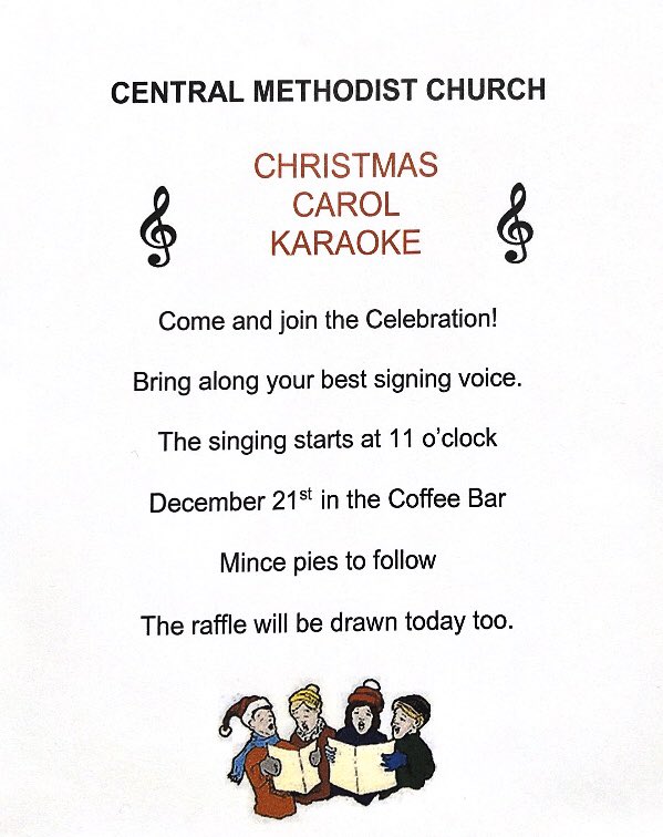 Tomorrow, Sat 21 Dec at 1100, we are having our annual Christmas Carol Karaoke. The Christmas raffle will take place on completion. Last year, this was a really well attended event - let’s try and get even more this year!