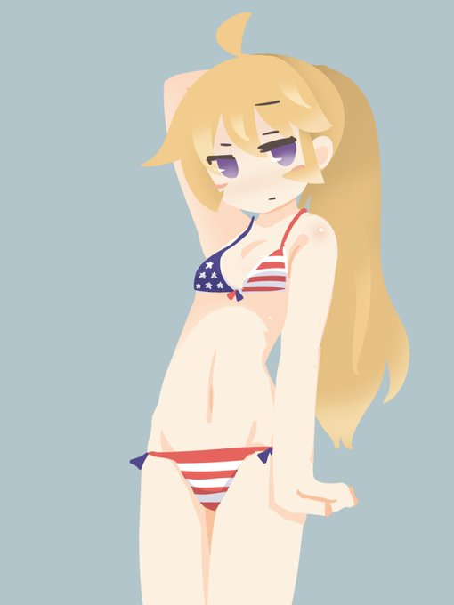 (お題箱)ポニテ栄子ちゃんの星条旗ビキニ 