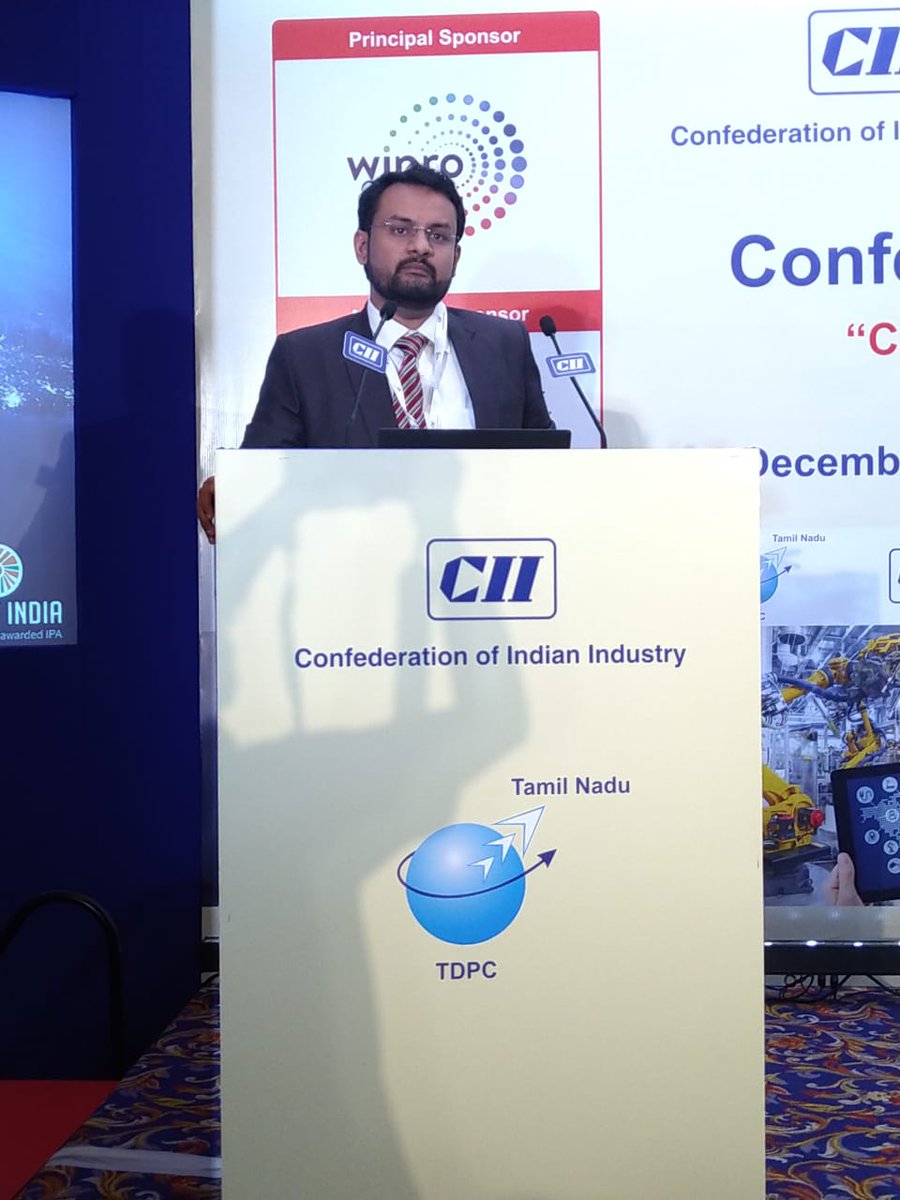 TNTDPC_Official's tweet photo. Session IV: Industry 4.0 Eco System in India
Make in India -State/Central governments support for Digital era Manufacturing
Address by MR.Anagh Singh Innovation Specialist,AGNli-Invest India Government of India

#cii #tntdpc #IOT #innovation #skilledtalent #global #r&amp;d #hus https://t.co/f0P76JHswJ
