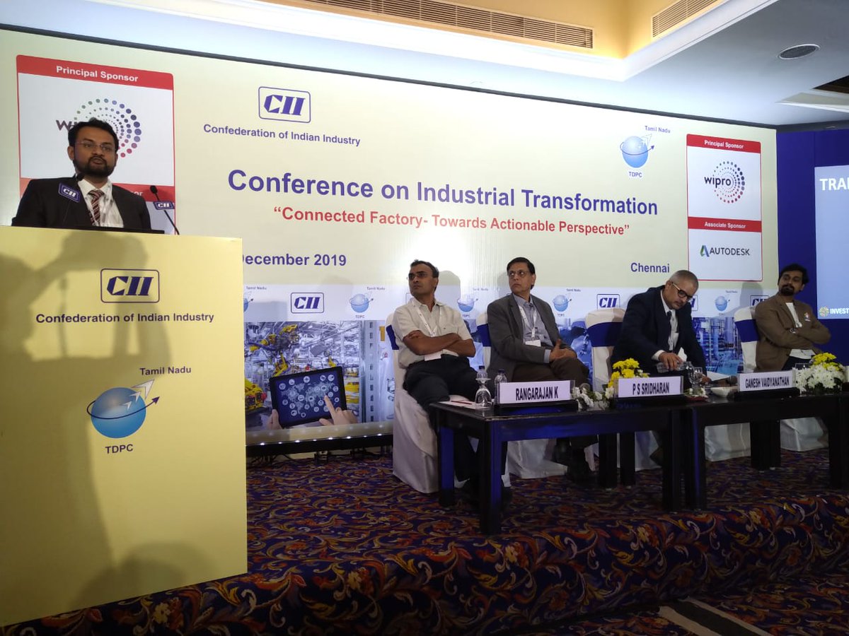 TNTDPC_Official's tweet photo. Session IV: Industry 4.0 Eco System in India
Make in India -State/Central governments support for Digital era Manufacturing
Address by MR.Anagh Singh Innovation Specialist,AGNli-Invest India Government of India

#cii #tntdpc #IOT #innovation #skilledtalent #global #r&amp;d #hus https://t.co/f0P76JHswJ