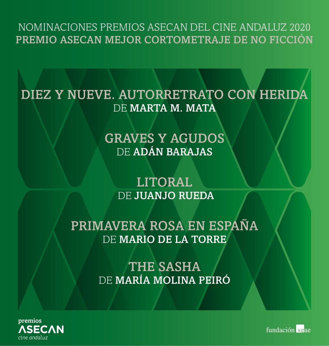 ASECAN__'s tweet photo. Los nominados al Mejor Corto de No Ficción son... #ASECAN2020 https://t.co/sU7wQQ68cM