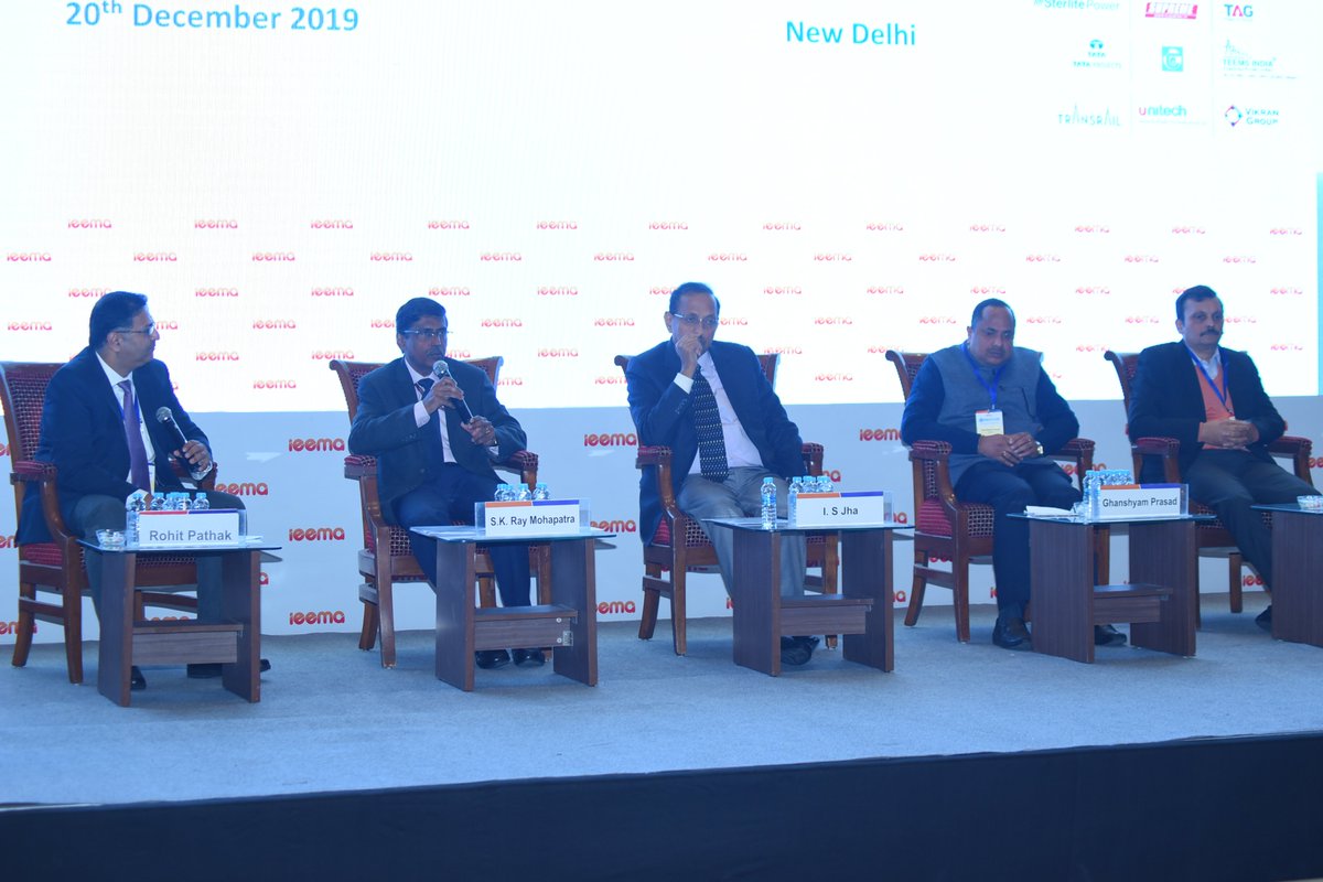 IEEMA_Official's tweet image. Panel discussion on #OneNationOneGrid moderated by Mr. Rohit Pathak, VP-IEEMA at the 13th T&amp;amp;D Conclave.
Panelists are Mr. I.S Jha, Member CERC; Mr. Ghanshyam Prasad, Chief Engineer, Ministry of Power; Mr. S.K Ray Mohapatra, Chief Engineer, CEA, &amp;amp; Mr. S.K Mishra, Director, SECI.