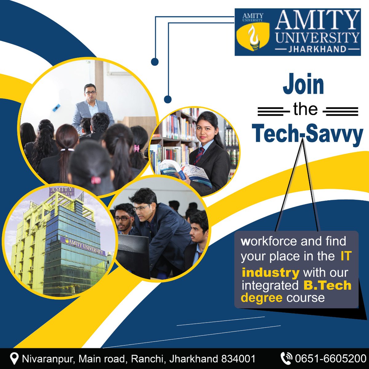 Amity Jharkhand offers a training-integrated B.Tech degree course providing you with the best placement offers from reputed companies all over India.
#amityuniversity #infrastructure