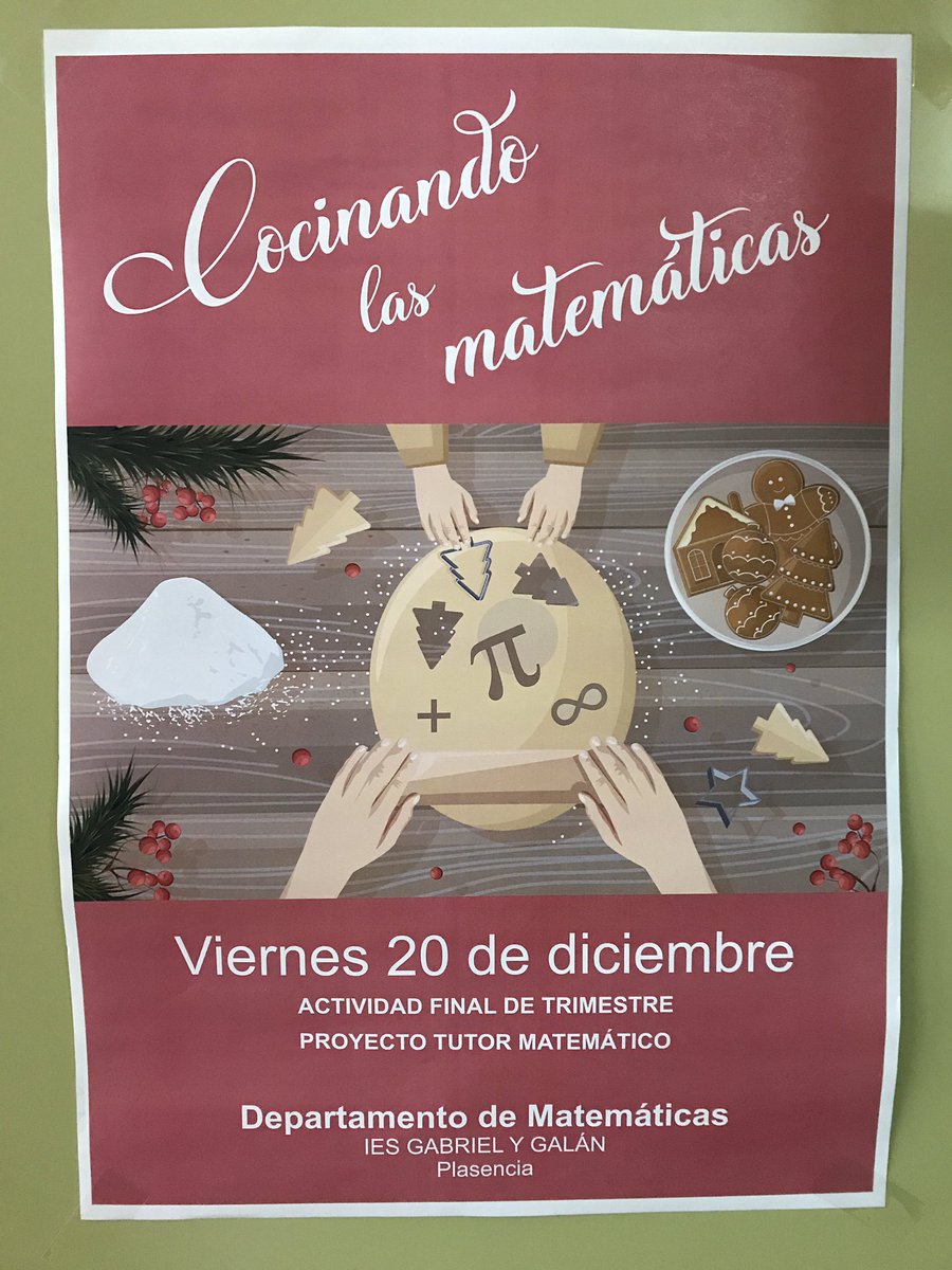 STEMcooking's tweet photo. Actividad final de trimestre. Departamento de Matemáticas. IES Gabriel y Galán, Plasencia. Cocinando las matemáticas @gabrielgalanp @eTwinning_es @sepiegob https://t.co/VY5sX6nW2v