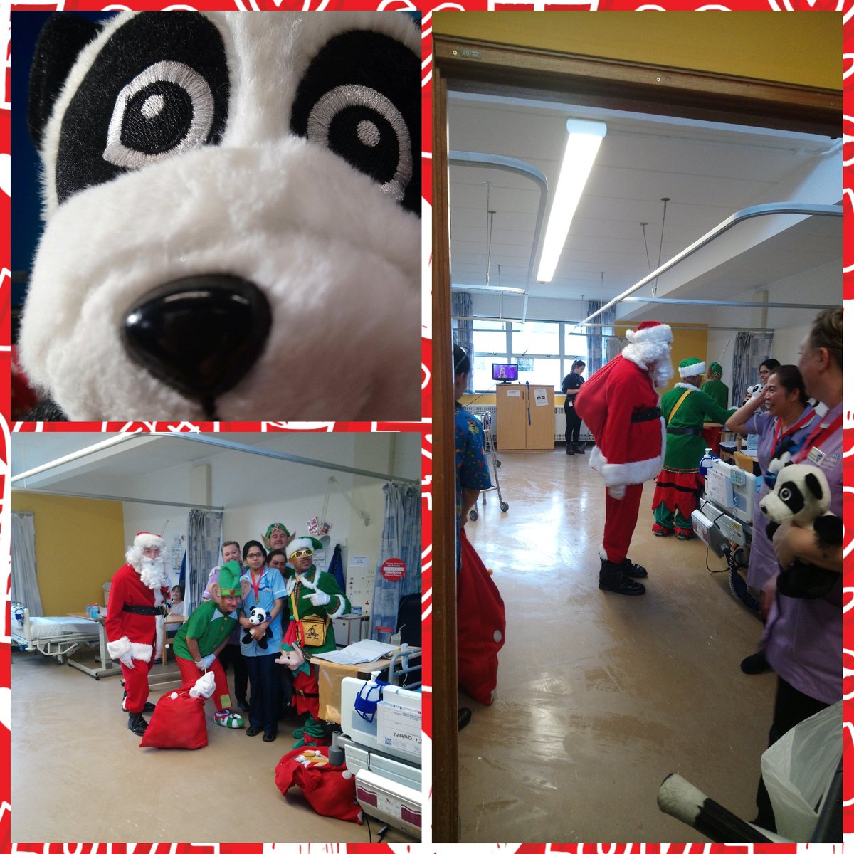 Lovely to see Santa + Elves from <a href="/PottersResort/">Potters Resorts</a> visit our patients and staff on #OPM ward 12. Gifts for all #StaffWellBeing #Elderlyfrail #DementiaCare <a href="/JamesPagetNHS/">JPUH NHS FT</a>